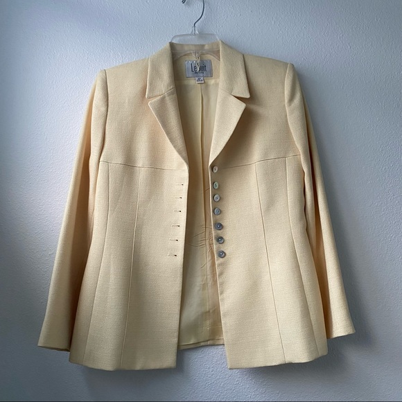 Le Suit Petite Yellow Blazer Jacket - Picture 10 of 11